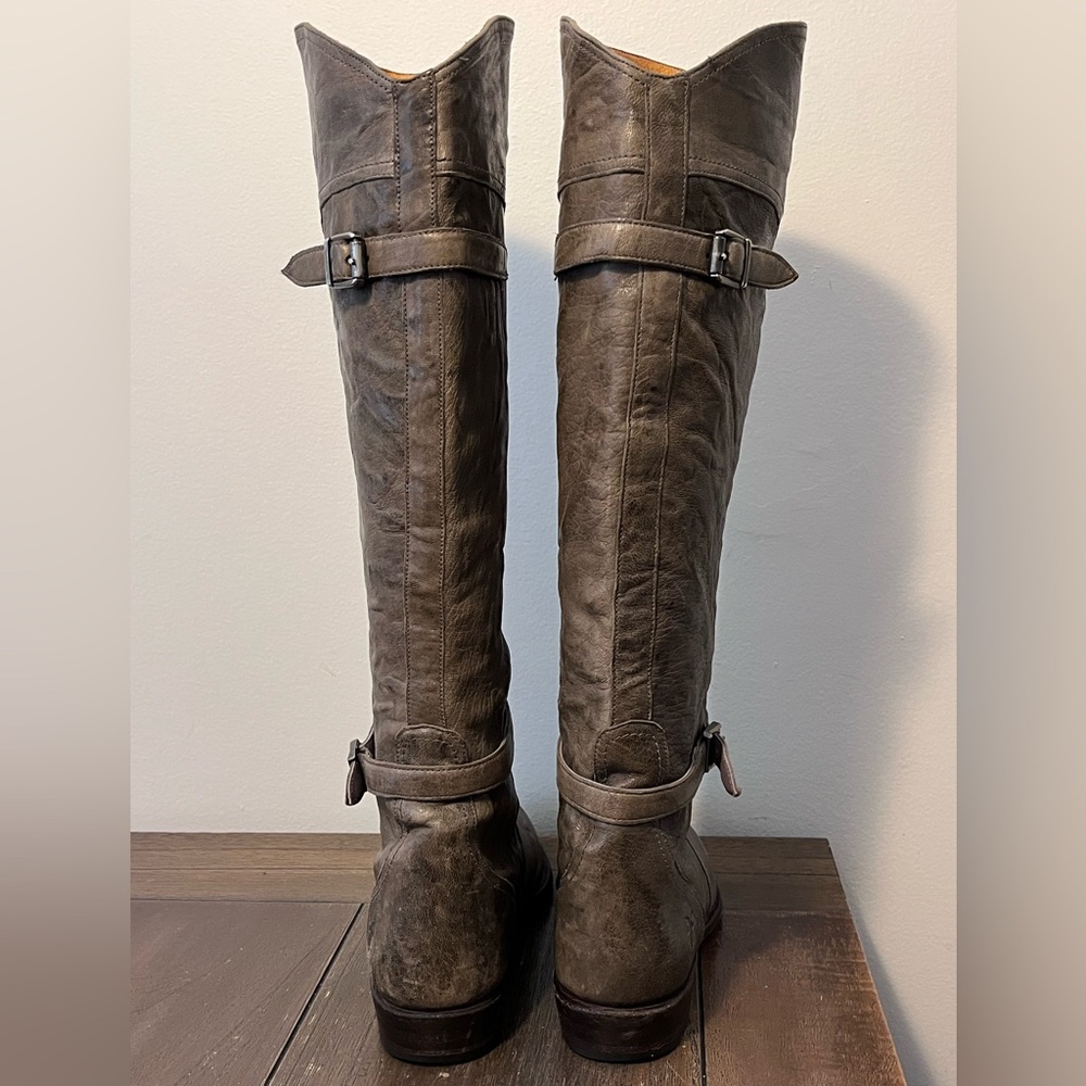 Frye Dorado Tall Grey Riding Boots Women’s size 9 Made in Spain - Picture 9 of 12